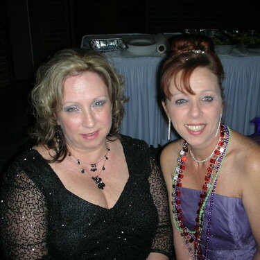 Marlynn and Darlynn at the ball - I was so sick with the flu I thought I was going to pass out right there at the table