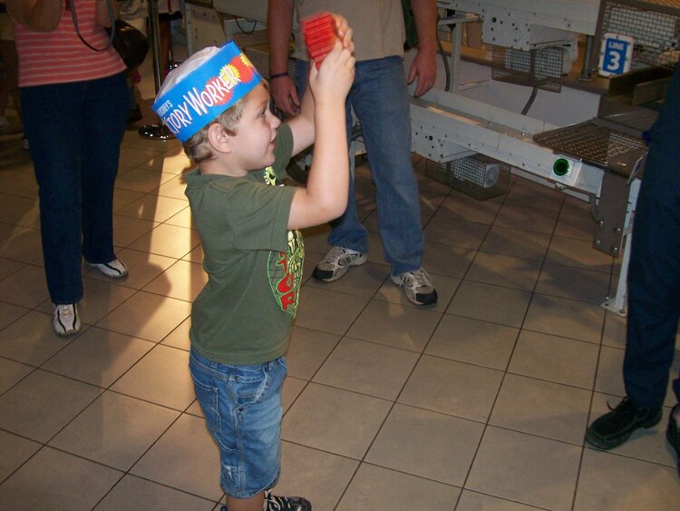 Billy in Hershey making chocolate kisses!