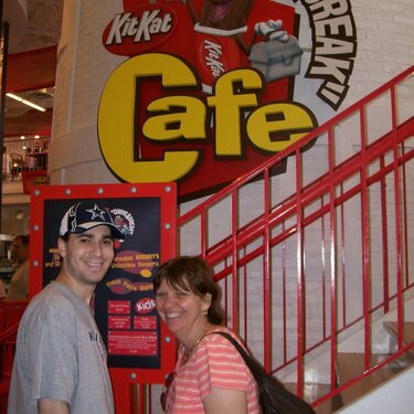 Mom and Frank at the Kit Kat Cafe in Hershey