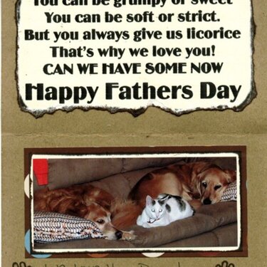 Fathers day card inside