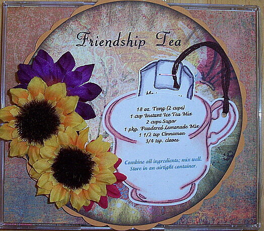 Altered cd Friendship Tea Recipe for Adrian