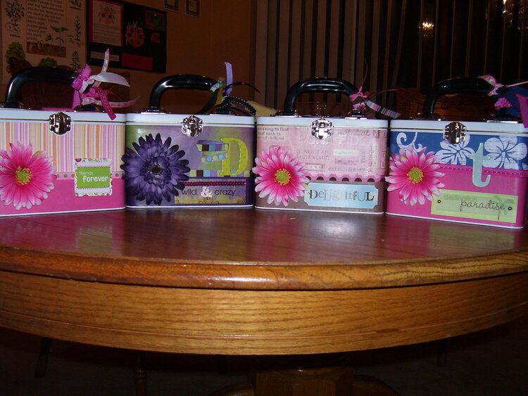 Four Altered lunch pails