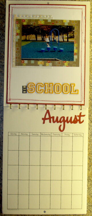 New School - August Calender Page