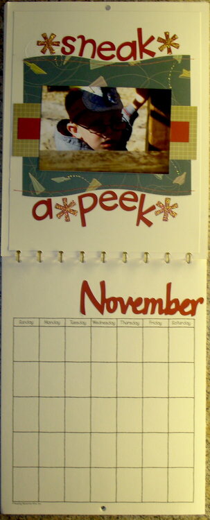 Sneak A Peek - November Calender page