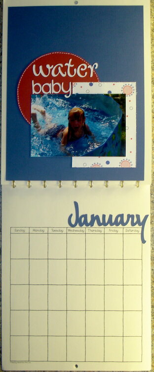 Water Baby - January Calender Page