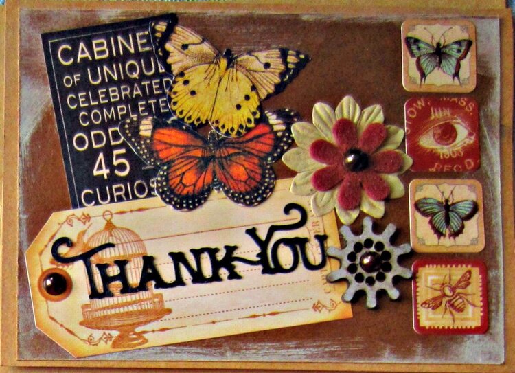steampunk thank you card