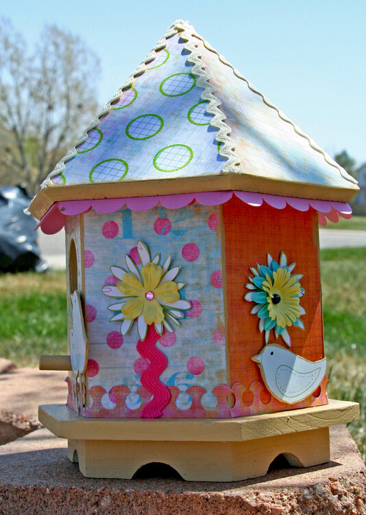 Pink Paislee birdhouse side view