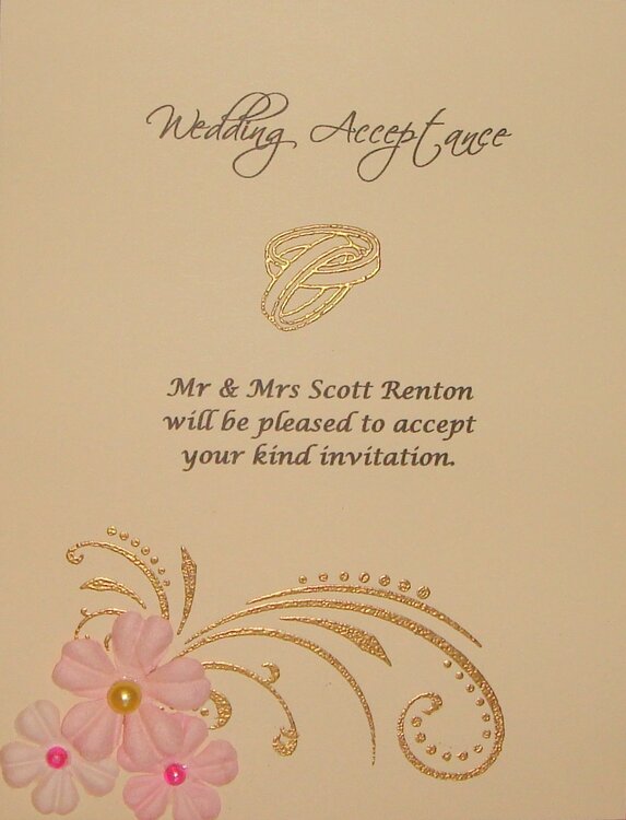 Wedding Acceptance card