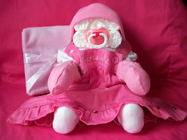 Diaper baby girl in dress
