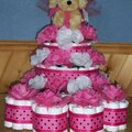 Diaper cake centerpiece and mini's