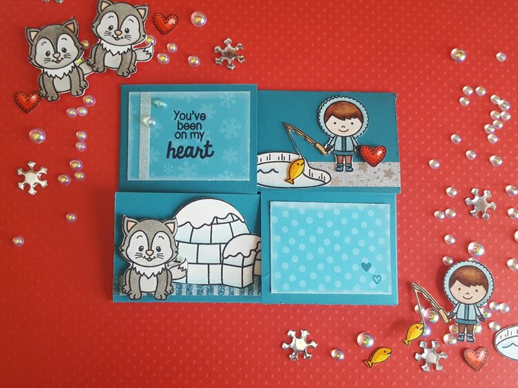 Sunny studio stamps polar playmates card funfold box fold