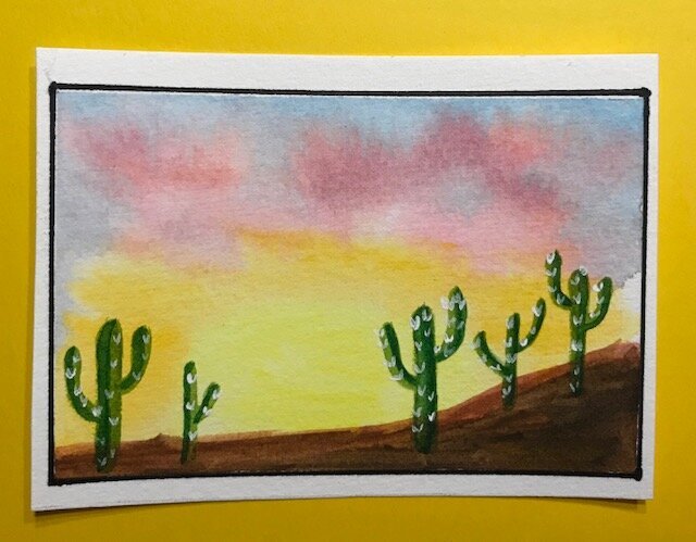 online card class simply watercolor day 4 sunrise