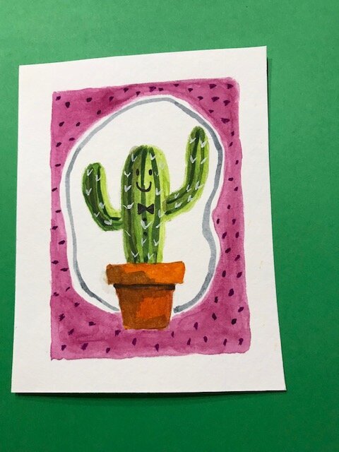 day 4 online card class - cactus