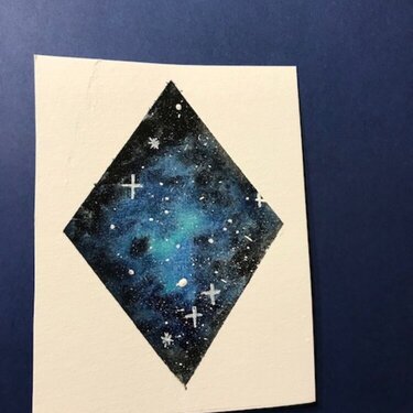 day 4 online card class simply watercolor - starry night