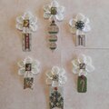 Hand Crochet Flower Ornaments Gift Toppers Pic 1