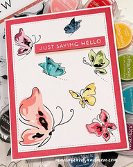 Painted Butterflies Just Saying Hello Card