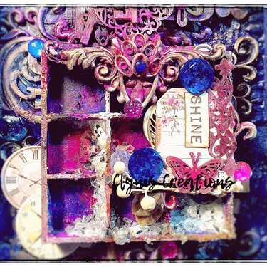 Shine - Shadow box mixed media project by Clynis Creations