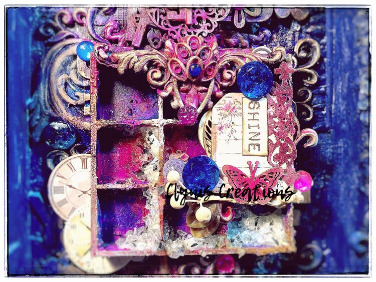 Shine - Shadow box mixed media project by Clynis Creations