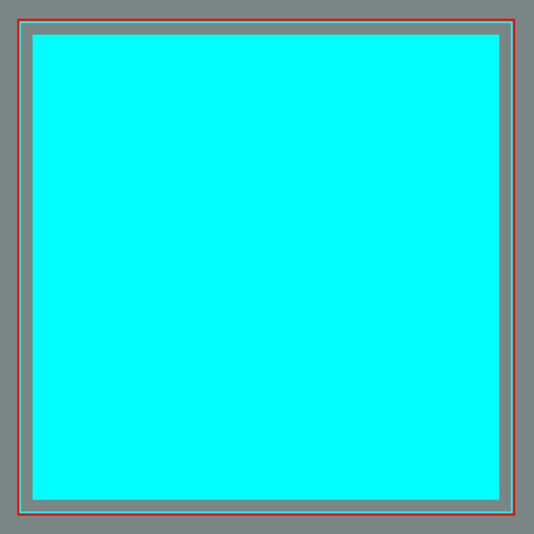 Light Blue Square with Gray Frame