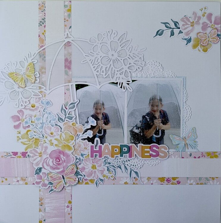 Happiness 12x12 Scrapbook Layout