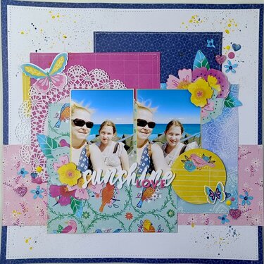 Sunshine Love 12x12 Scrapbook Layout