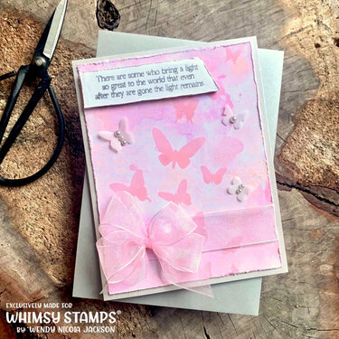 Pink Butterfly Sympathy Card