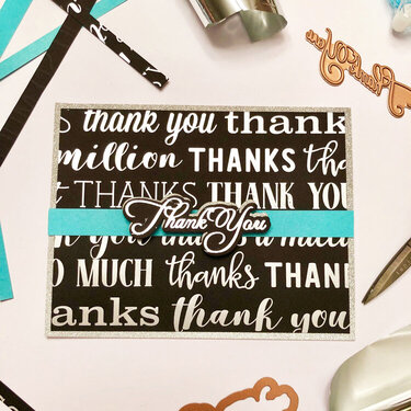 Silver Foil Thank You Card