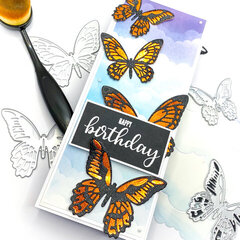 Slimline Butterfly Birthday Card