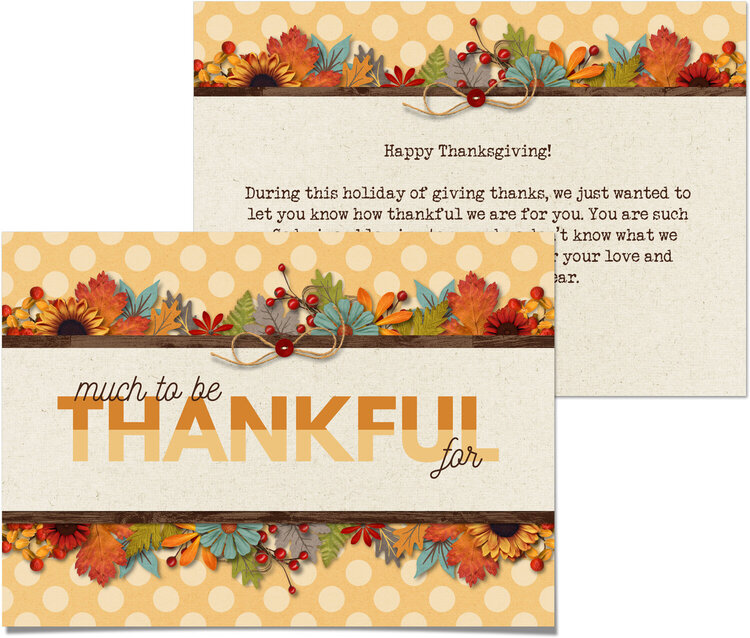 A Digital Thanksgiving Card that you can Print