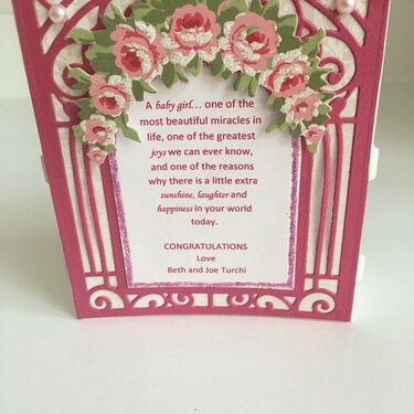 Back of baby girl card