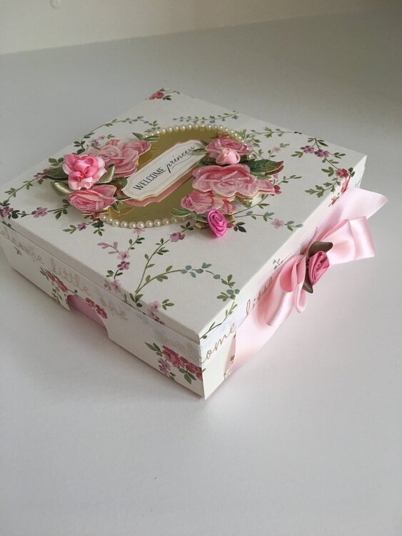 Gift box for baby girl card