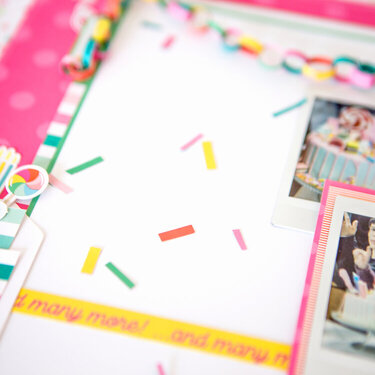 DIY Bitty Paper Chain birthday layout