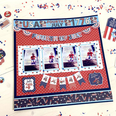 4th of July Layout for FotoBella Design Team