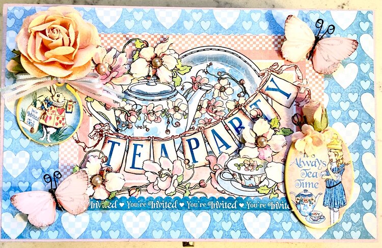 Tea Box Decorated with Graphic 45 Alice&#039;s Tea Party