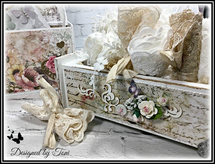 Altered Sewing Machine Drawer to hold laces *Reneabouquets Design Team Project