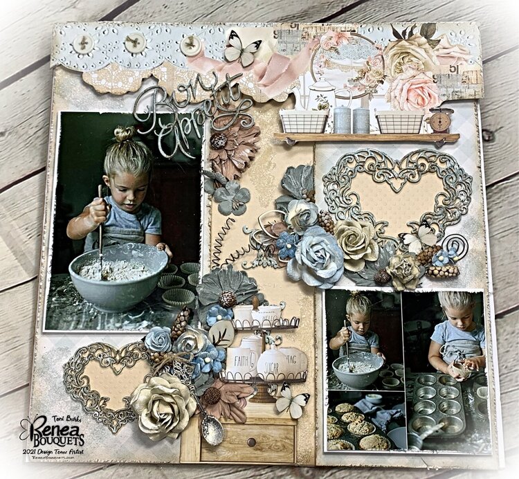 &quot;Bon Appetit&quot; Mixed Media Layout for Reneabouquets