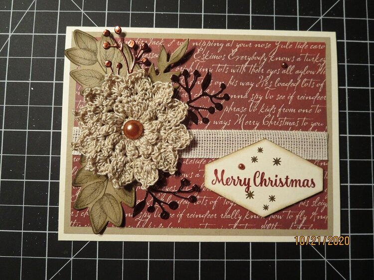 Color Challenge with Mixed Media Christmas Card