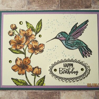 2021 Card #8 - Birthday Card Watercolor with Stamp Pad Ink