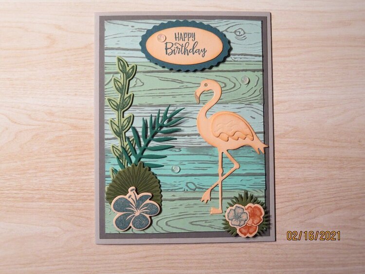 2021 Card #12 - Boardwalk Flamingo Birthday Card