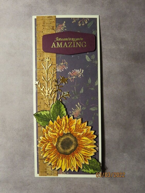 2022 Card #7 - Slimline Sunflower Birthday Card