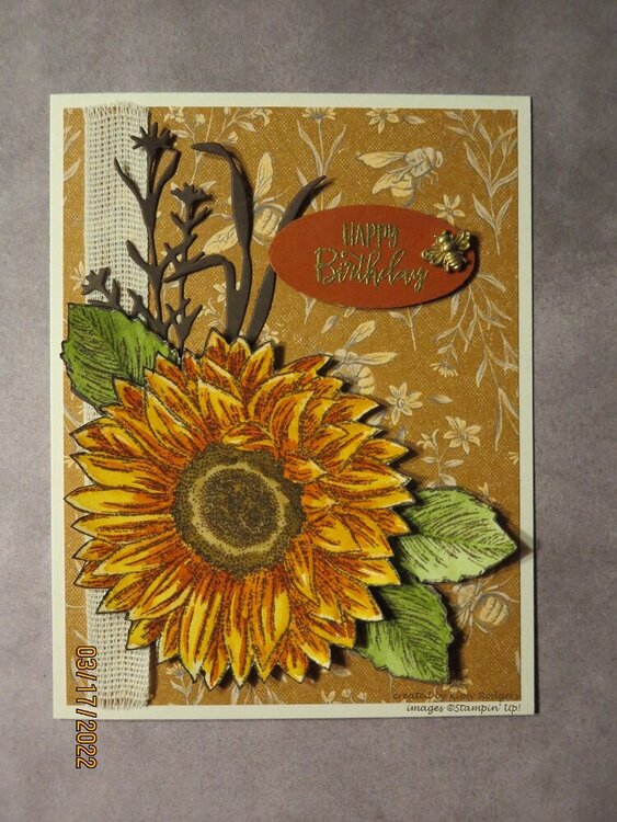 2022 Card #9 - A2, Sunflower Birthday Card 3