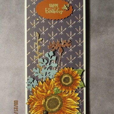 2022 Card #10 - Slimline, Sunflower Birthday Card 4