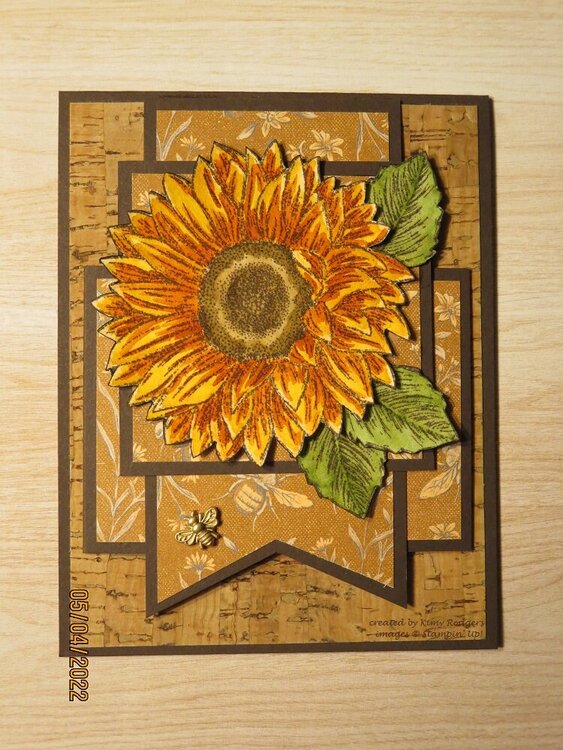2022 Card #16 - Sunflower Thank You Sketchy Fun Fold Card