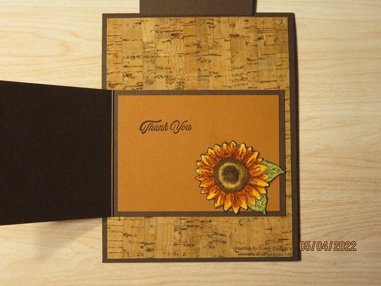 2022 Card #16 - Sunflower Thank You Sketchy Fun Fold Card