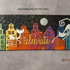 2023 Card #3 - City Kitties Out On The Town Slimline Birthday Card