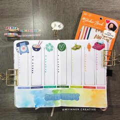 Simple Rainbow Bullet Journal Spread