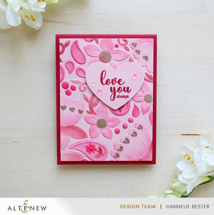 Hearts &amp; Paislies 3D Embossing Folder