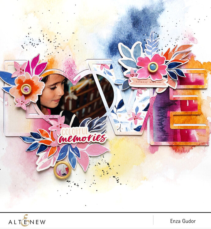 Mixed Media Scrapbook Layout by Enza