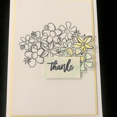 Thank you card in light yellows and greens