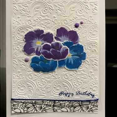 Blue and purple birthday card